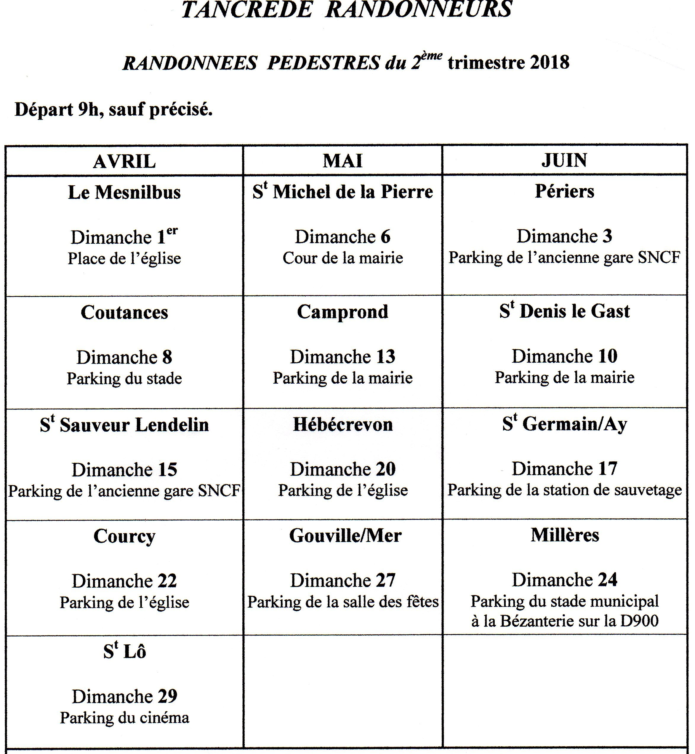 Programme dimanche tancrede